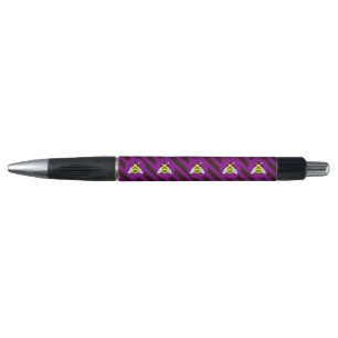 Halloween Magic Bee Wizard Purple and Black Stripe Pen
