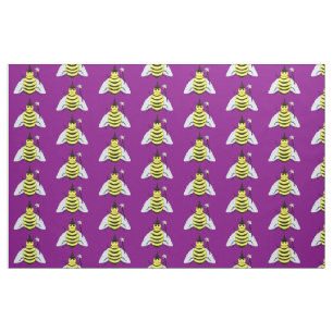 Halloween Magic Bee Wizard Purple Fabric
