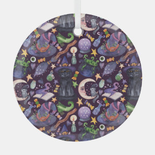 Halloween magic: dark hand-drawn pattern. glass ornament