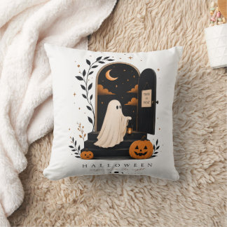 Halloween Magic Door – Spooky Night Throw Pillow