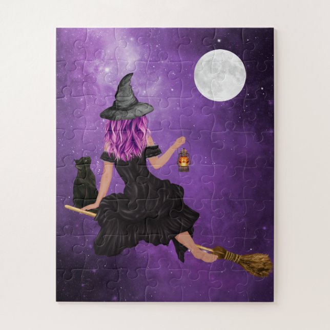  Halloween Magic Flying Witch  Jigsaw Puzzle (Vertical)