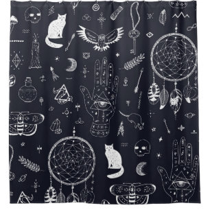 Halloween Magic: Vintage Doodle Pattern.