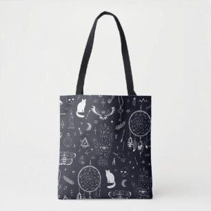 Halloween Magic: Vintage Doodle Pattern. Tote Bag