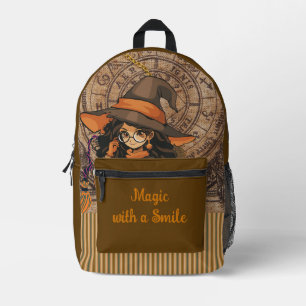 Halloween, Magic with a Smile ,Cute Witchcraft,  Printed Backpack