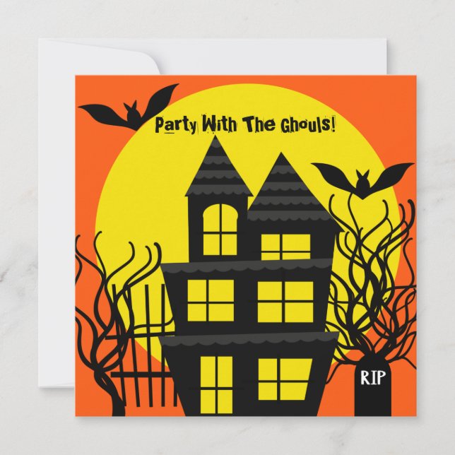 Halloween Maison hantée Invitation personnalisée (Devant)