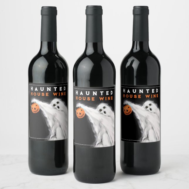 Halloween Maison Haunted Étiquette de vin (Bouteilles)