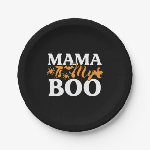 Halloween Mama Is My Boo Birthday Paper Plate