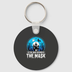 Halloween Man Behind the Mask Haunted House Keychain