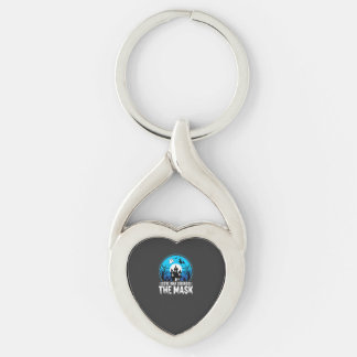 Halloween Man Behind the Mask Haunted House Keychain
