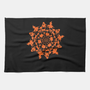 Halloween Mandala Spider Witch Ghost Skull Gift Kitchen Towel