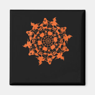 Halloween Mandala Spider Witch Ghost Skull Gift Magnet