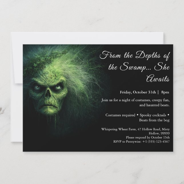 Halloween marais Halloween Costume fête Invitation (Devant)