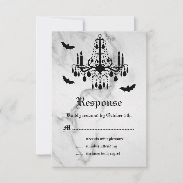 Halloween Marble RSVP Card (Front)