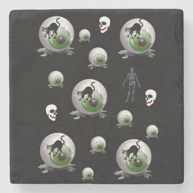 Halloween Marble Stone Coaster (Front)