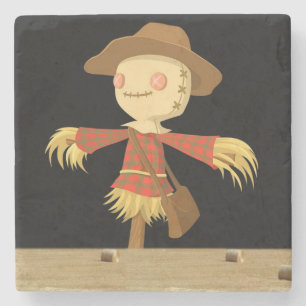 Halloween Marble Stone Coaster, Scarecrow Coaster