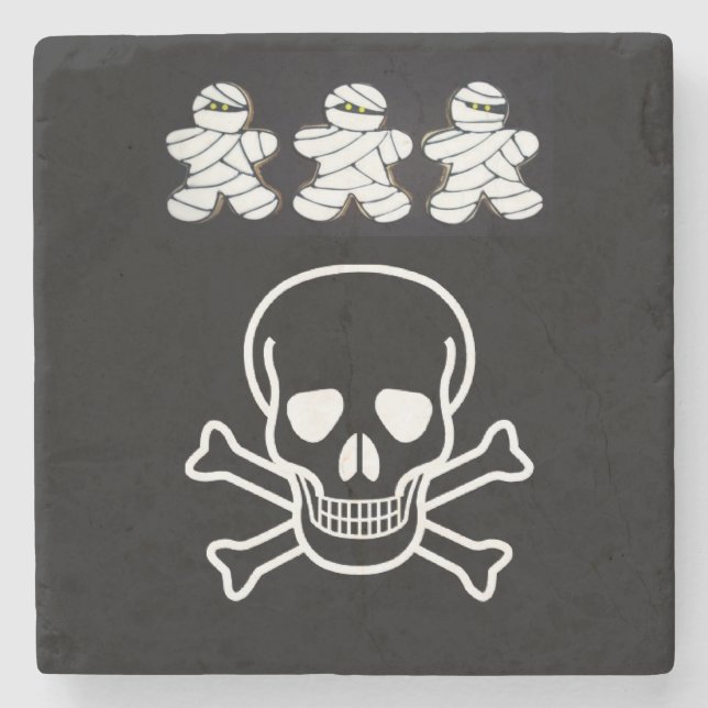 Halloween Marble Stone Coaster, Skull Coaster (Front)