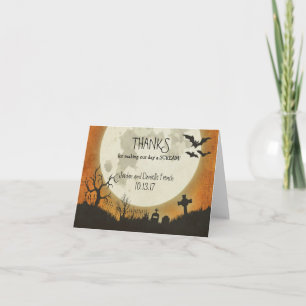 Halloween mariage Carte de remerciements - Lune en