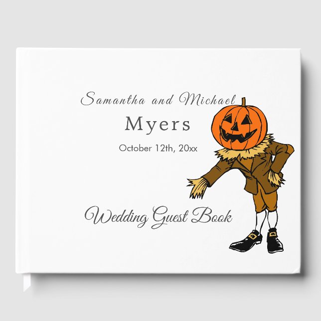 Halloween Mariage livre d'hôtes avec photo (Recto)