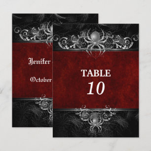 halloween mariage Numéro de table Carte postale