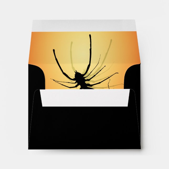 Halloween Mariage RSVP Enveloppes Orange Spider (Dos (Bas))