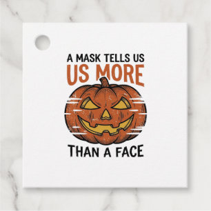Halloween Mask Quote Vintage Pumpkin Face T-Shirt_ Favour Tags