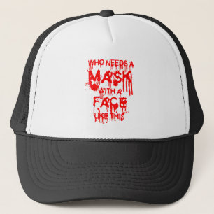 Halloween mask trucker hat