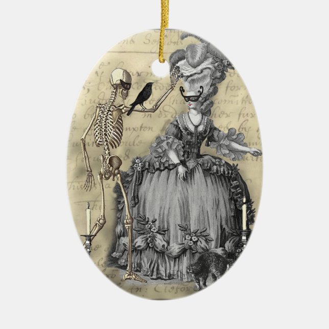 Halloween Masquerade Ball Ceramic Ornament (Front)