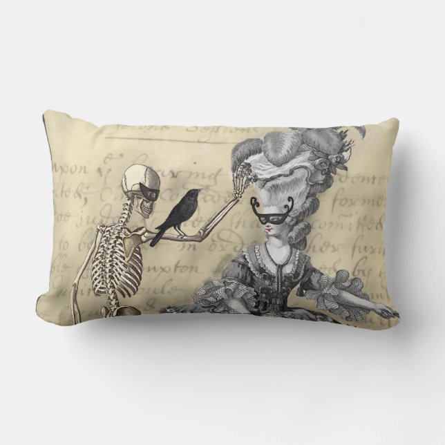 Halloween Masquerade Ball Lumbar Pillow (Front)