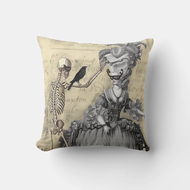 Halloween Masquerade Ball Throw Pillow (Front)