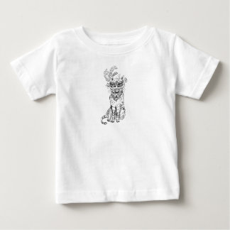 Halloween Masquerade Cat black line art Baby T-Shirt