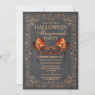 Halloween Masquerade Chalk Ball Gothic  Invitation