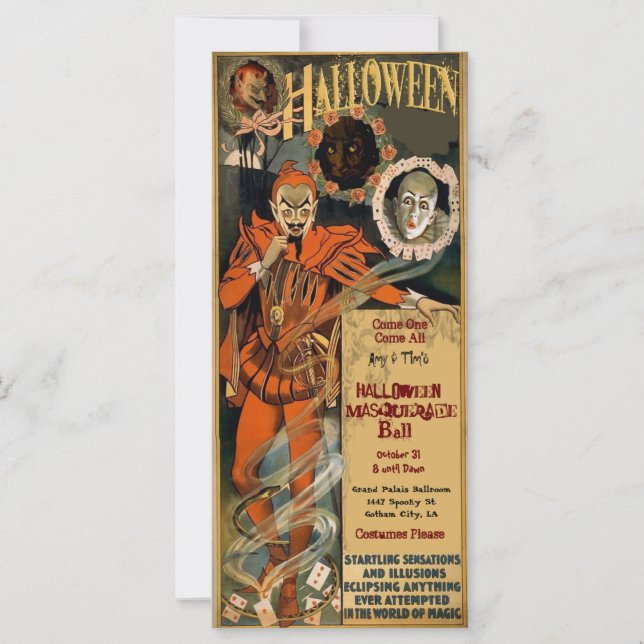 Halloween Masquerade Invitations Template (Front)