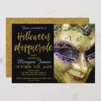 Halloween Masquerade Party with Modern Typography