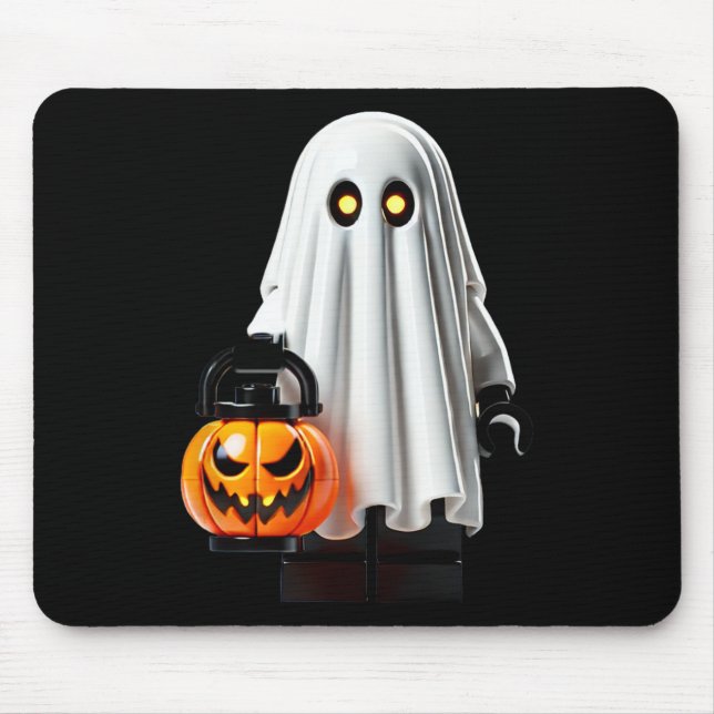 Halloween Master Builder Ghost Kids Building Block Mouse Pad (Front)