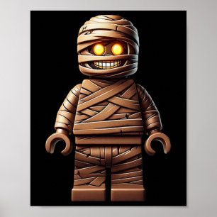 Halloween Master Builder Mummy Kids Building Block Poster