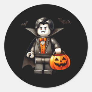 Halloween Master Builder Vampire Kids Building Blo Classic Round Sticker