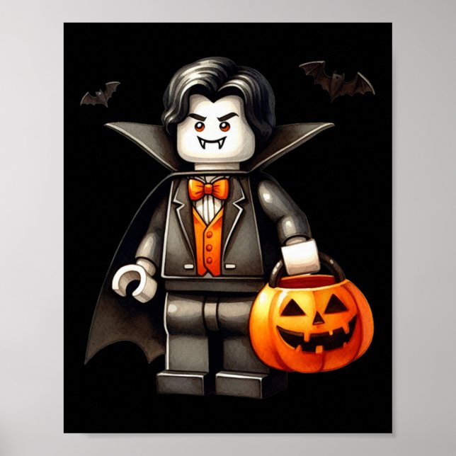 Halloween Master Builder Vampire Kids Building Blo Poster (Front)