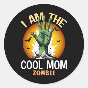 Halloween Matching Cool Mom Zombie Costume Classic Round Sticker