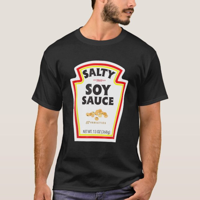 Halloween Matching Costume Salty Soy Sauce Bottle T-Shirt (Front)