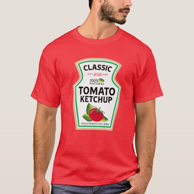 Halloween Matching Costume Saucy Tomato Ketchup Bo T-Shirt (Front)
