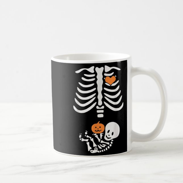 Halloween Maternity Skeleton Baby Heart Pregnancy  Coffee Mug (Right)