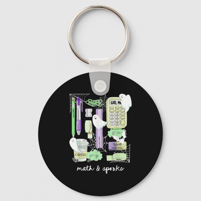 Halloween Math Teacher Ghosts Trig Or Treat Studen Keychain (Front)