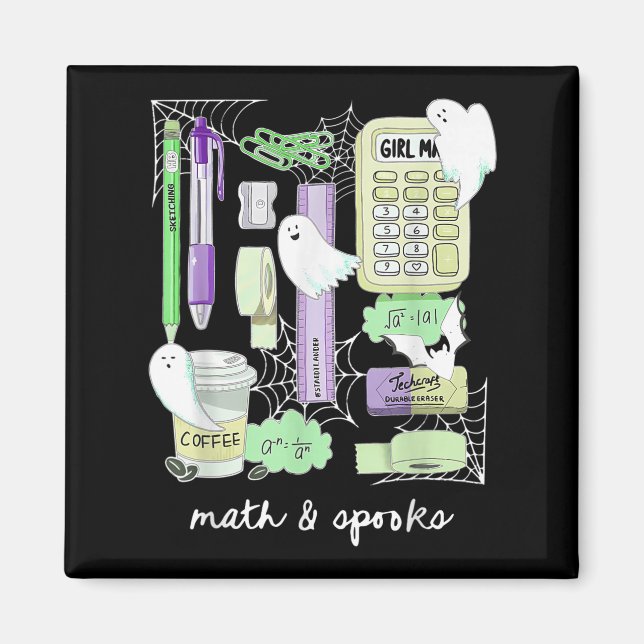 Halloween Math Teacher Ghosts Trig Or Treat Studen Magnet (Front)