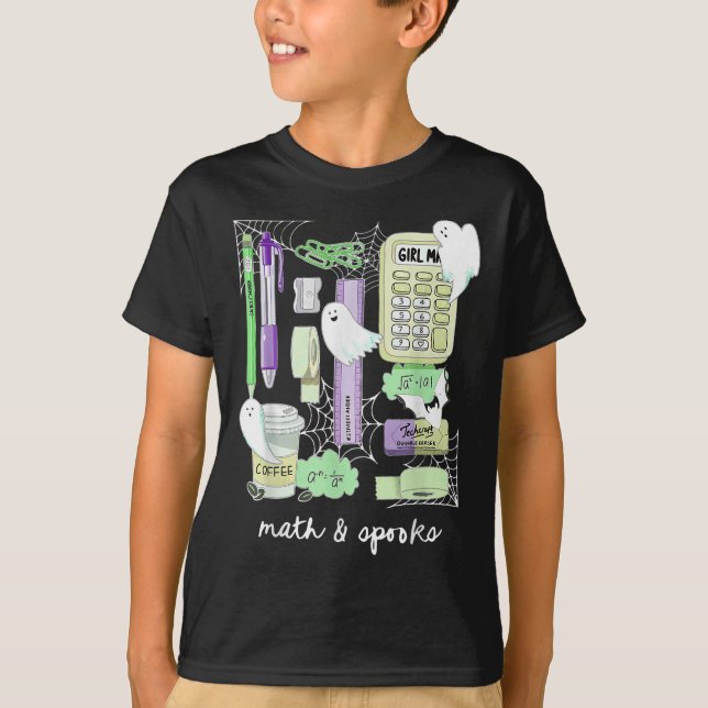 Halloween Math Teacher Ghosts Trig Or Treat Studen T-Shirt (Front)