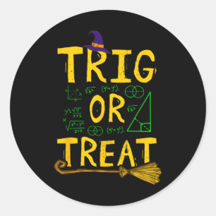 Halloween Math Teacher Trig Or Treat Student Schoo Classic Round Sticker