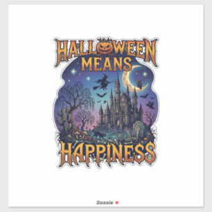 Halloween Means Happiness Haunted Castle Witch Moo