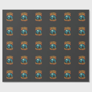 Halloween Means Happiness Haunted House Vector Wrapping Paper