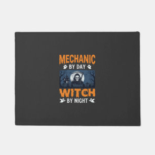 Halloween Mechanic by Day Witch by Night Doormat