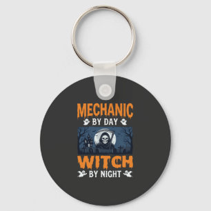 Halloween Mechanic by Day Witch by Night Keychain
