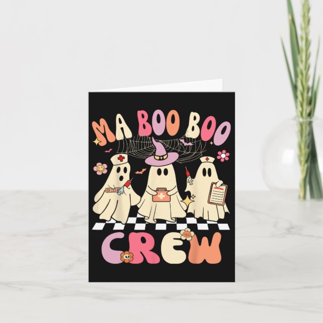 Halloween Medical Istant Boo Crew Funny Ma Ghost N Card (Front)